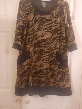 Rabbit Tan and Black Animal-Print Mini Dress